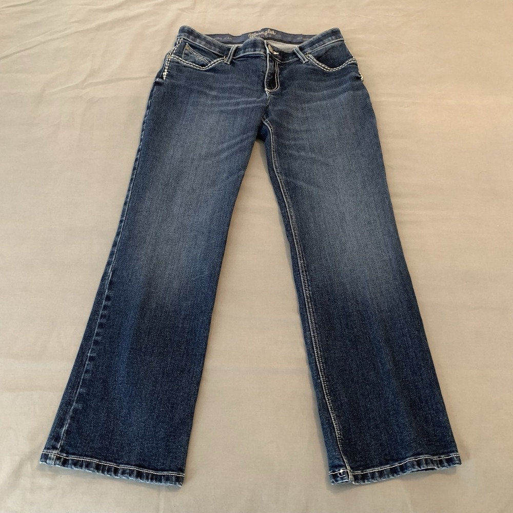 Wrangler Shiloh Ultimate Riding Jeans Juniors 9X30 Blue Mid Rise Bootcut Stretch